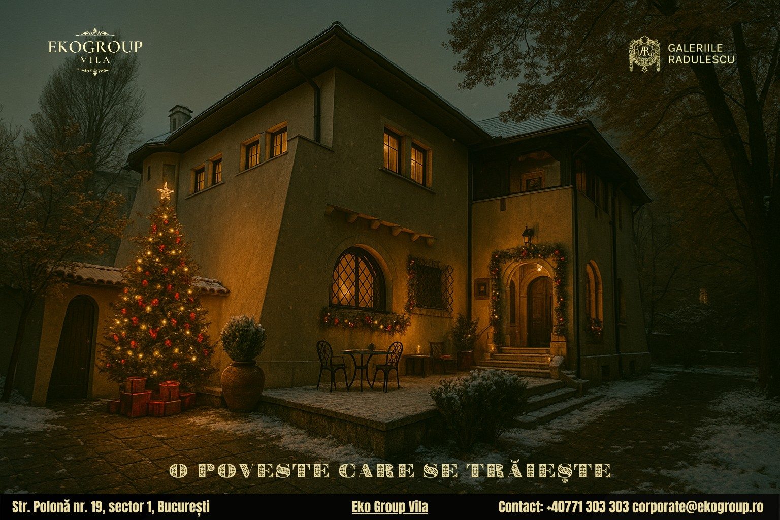 Poveste de Craciun în timpul anilor ’30: Eleganță și nostalgie la fosta Casă Tătărăscu, astăzi Eko Group Vila